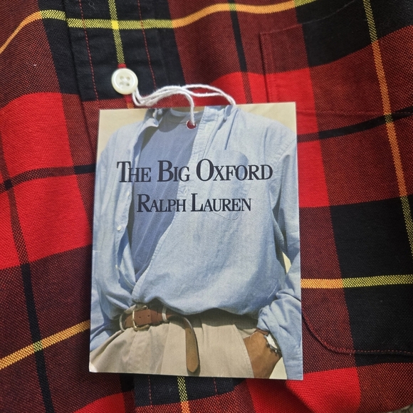 NWT Mens Polo Ralph Lauren The Big Oxford Plaid Button Down Shirt Large - Picture 6 of 8